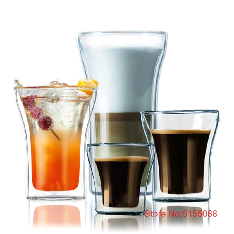 2 Pcs Lot  ASSAM Double Wall Thermo Glasses Flashlight Heat Insulation Milk Cup Cappuccino Latte Coffee Mug Milky Tea Tumbler