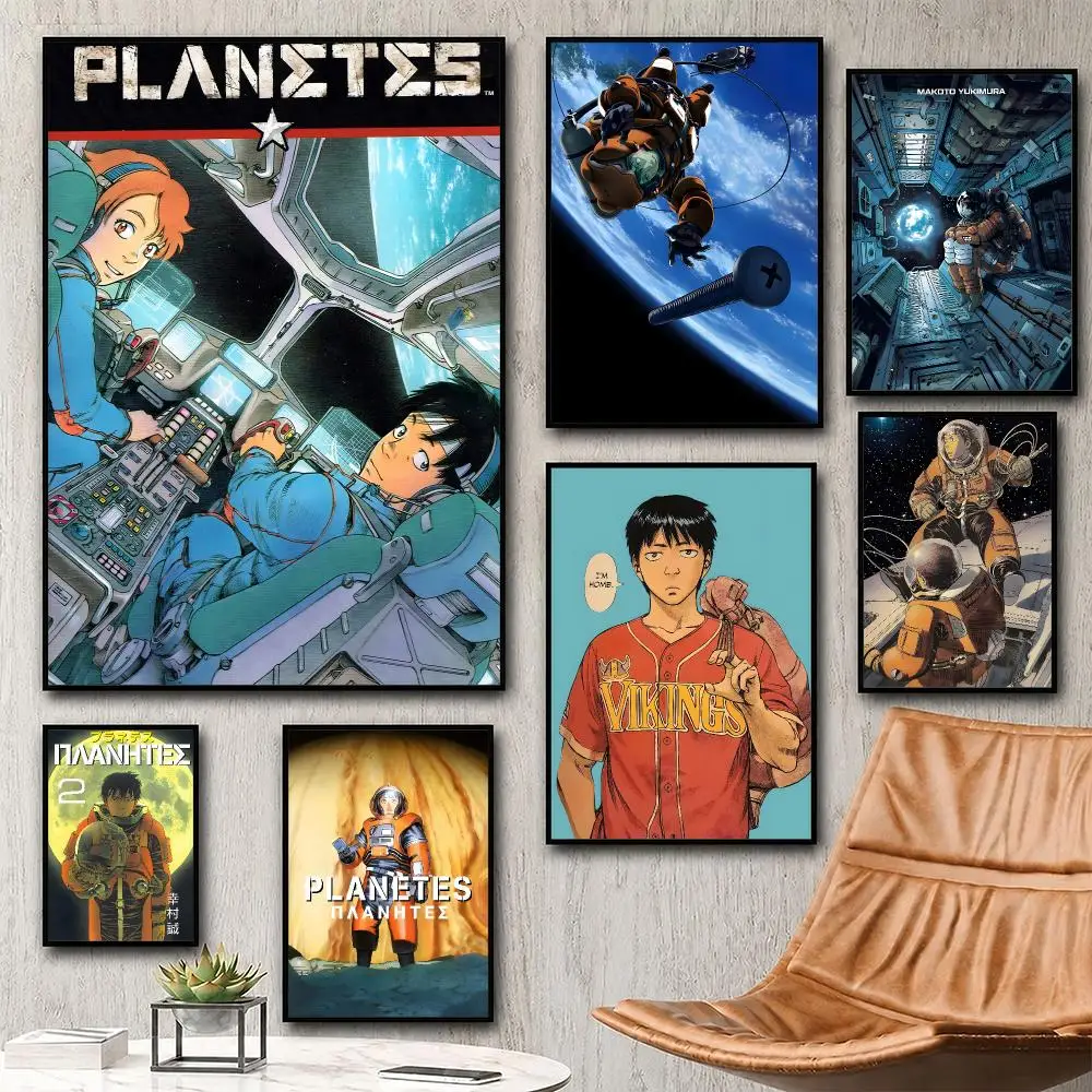 Ästhetisches Wandkunst-Poster, trendiges Anime-Planeten-Poster für Schlafzimmer, Studentenwohnheim, Heimdekoration, großes Wandbild-Druck