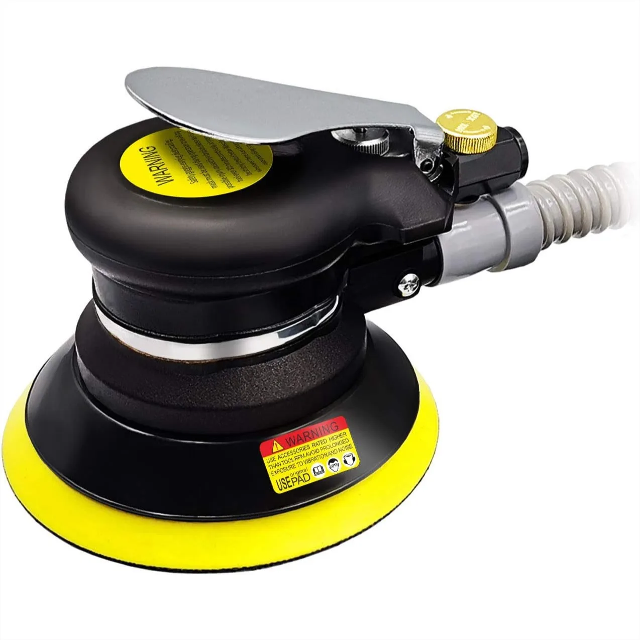 

Air Random Orbital Sander, 5" & 6" Dual Action Pneumatic Sander with Pads and Sandpaper for Car and Metal