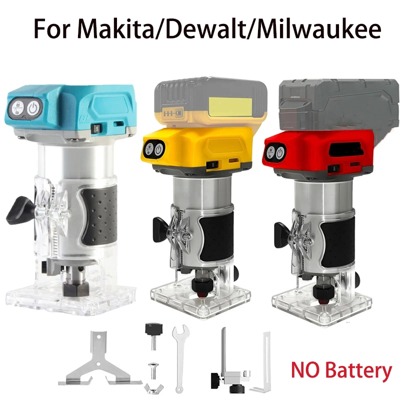 

Cordless Compact Wood Router for Makita 18V Battery , 5 Variable Speeds Fixed Base Palm Plunge Router for Woodworking, DIY
