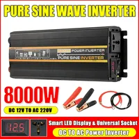 Pure Sine Wave Inverter 12V 220V 6000W Voltage Converter Portable Outdoor Transformer Solar Inverter for Home 8000W 4000W 3000W