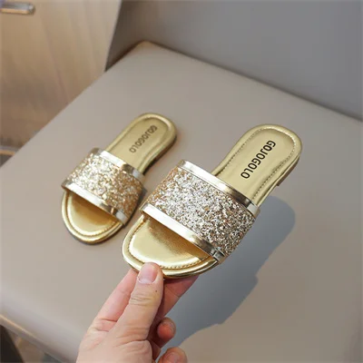 Anti-slip Wear-resistant Soft Bottom Multi-color Girls Flat Slippers, Girls Comfortable Summer PU Flip-flops Code 26-36