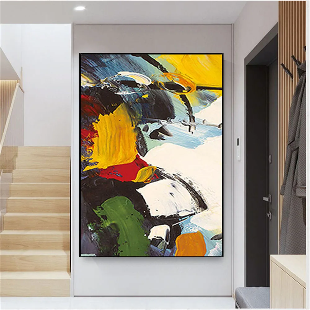 

Высококачественный утолщенный скребок ручной работы, цветная текстура, абстрактная картина маслом на холсте, современная модная комната, украшение для дома, художественная настенная почтовая картина