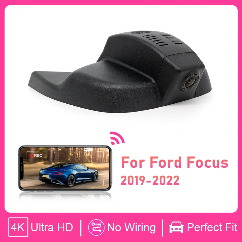 Plug and Play 4K 2160P Hidden Wifi Car DVR for Ford Focus MK4 2018 2019 2020 2021 2022 Rear Camera Dash Cam Video Recorder