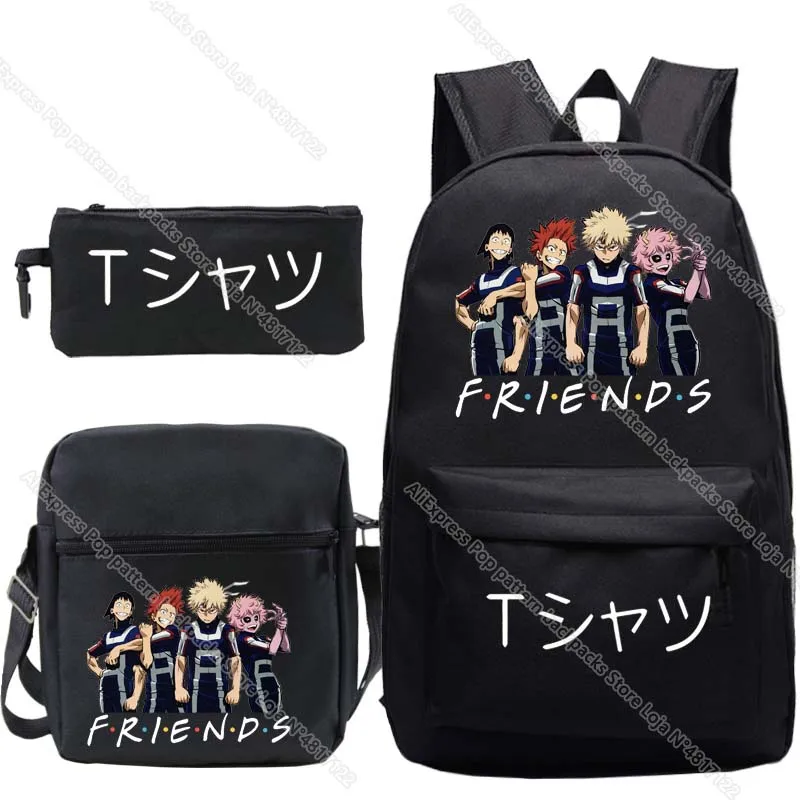 

My Hero Academia s Backpacks 3pcs/set ren Boku No Hero Academia Anime School Bags Teenage Boys Girls Travel Bagpacks