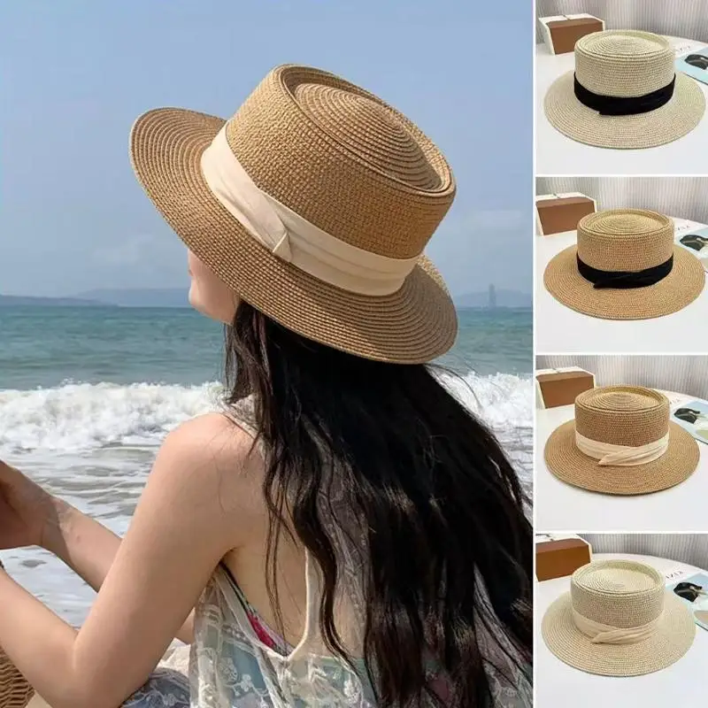 Women Straw Sunscreen Cap 모자 썬캡 비치모자 очки солнцезащитные женск Gorros Foldable UV Protection Outdoor