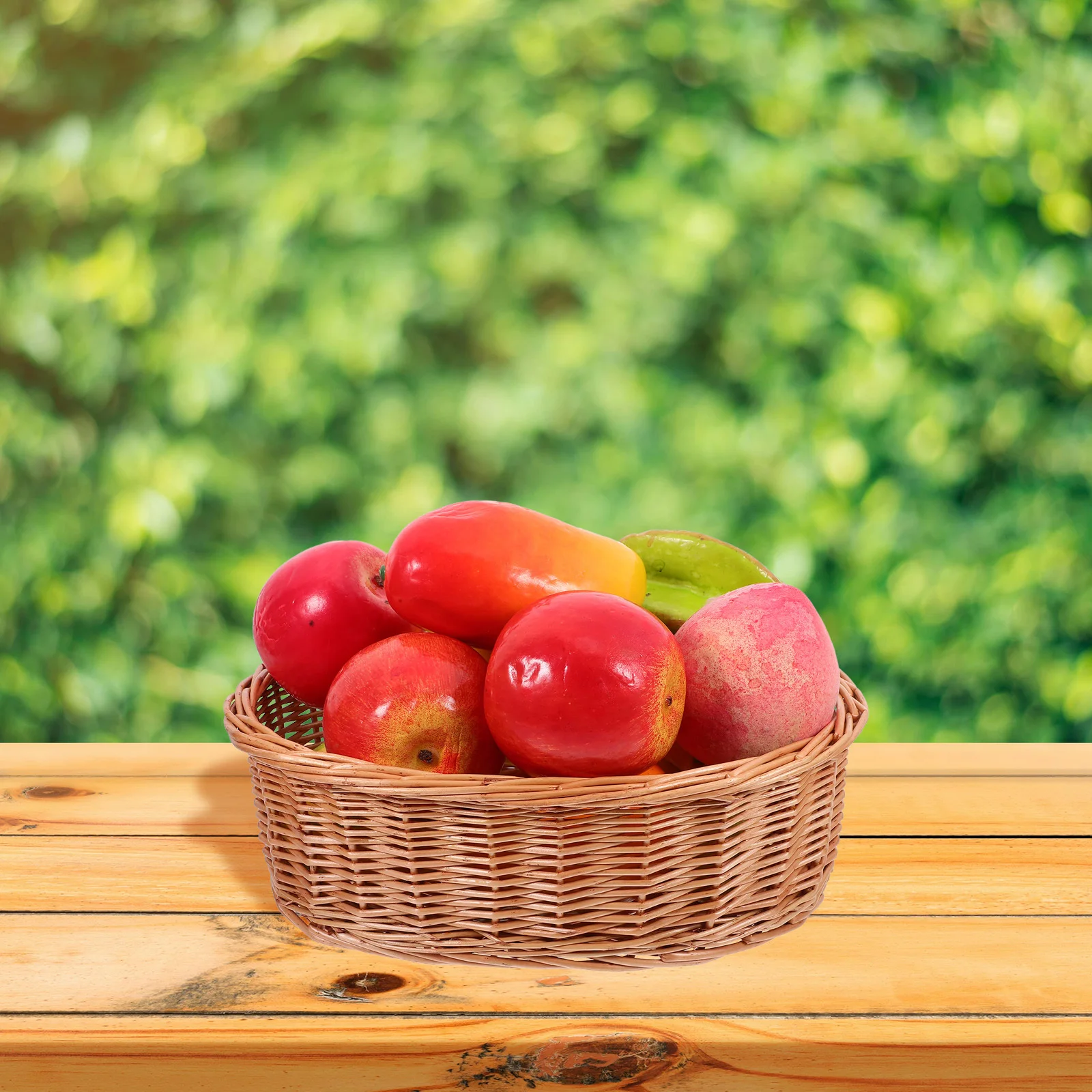 Прочная деревянная тканая корзина Функциональное хранение закусок с фруктами и хлебом Эстетическое дополнение к любой кухне Обеденная зона