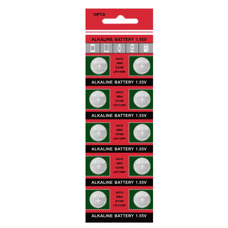 10-100PCS AG10 LR54 Cell Coin 1.55V SR54 389 189 LR1130 SR1130 Alkaline Button High Capacity Batteries for Watch Toys Remote