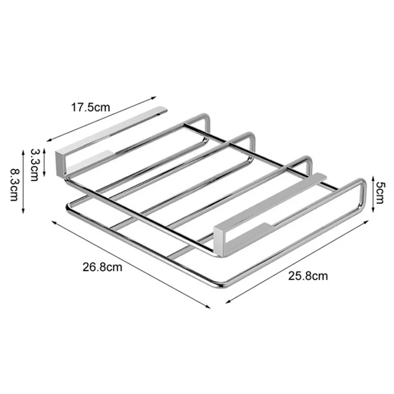 Abwr-sob o armário placa de corte titular de aço inoxidável polido placa de corte rack punch-livre placa de corte cabide