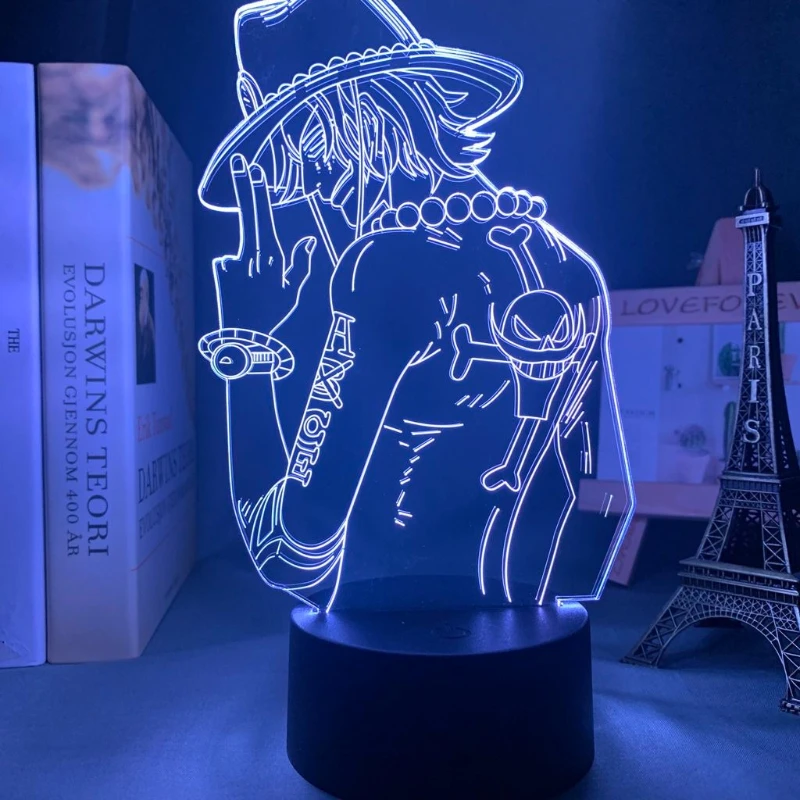 

One Piece Portgas D Ace anime cartoon cute acrylic glowing standee creative 2D bedroom atmosphere night light decoration gift