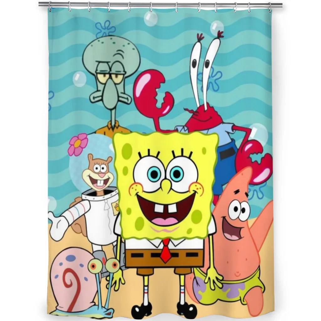 SpongeBob SquarePants Shower Curtain  Bathroom Decoration Shower Curtain Birthday Gift