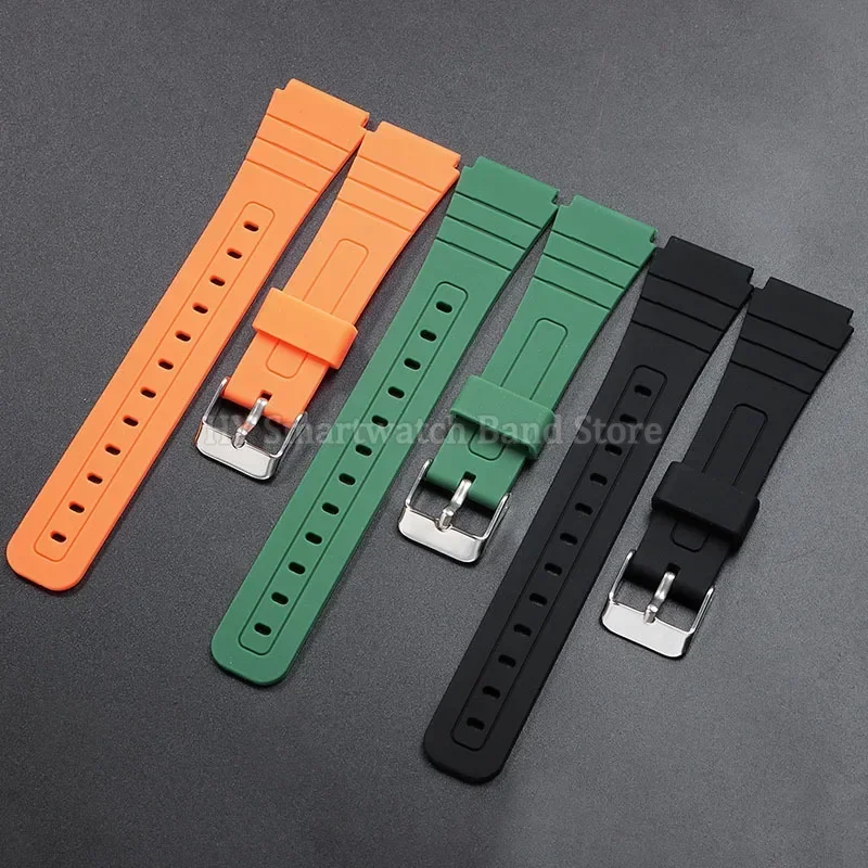 18mm Silicone Soft Watch Strap for Casio F91W F105/108 A158/168 W800H SGW400 AE1200/1300 F84 Men Waterproof Rubber Wrist Band image 2