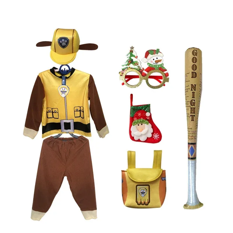 عيد الميلاد السنة الجديدة باو باترول أنيمي الاطفال زي الأسطوانة تأثيري حزب Rubble الملابس حفلة عيد ميلاد