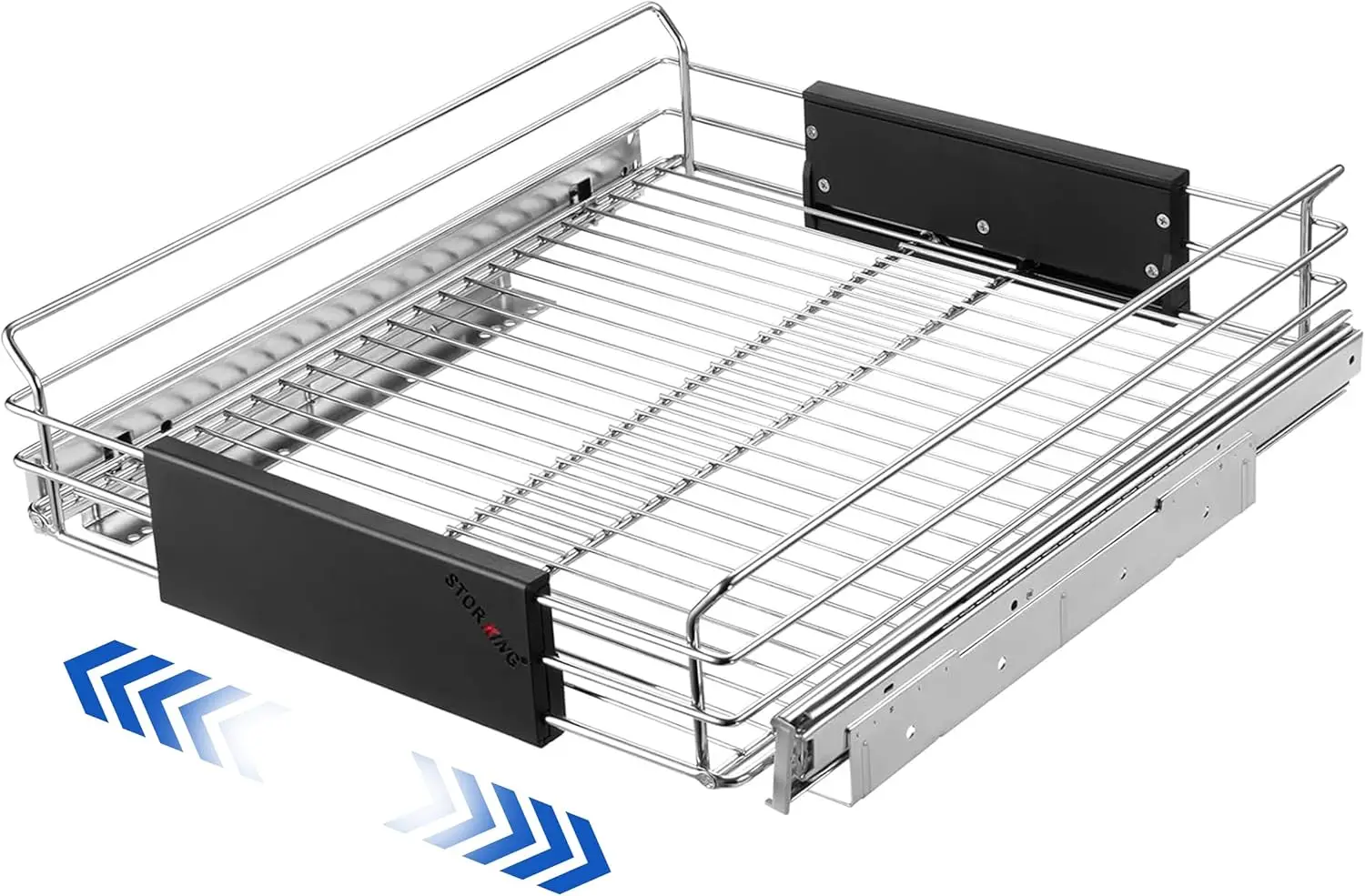 

Expandable Pull Out Cabinet Organizer, Slide Out Drawers For Kitchen Cabinets, Heavy Duty Storage Drawers, Chrome Plated