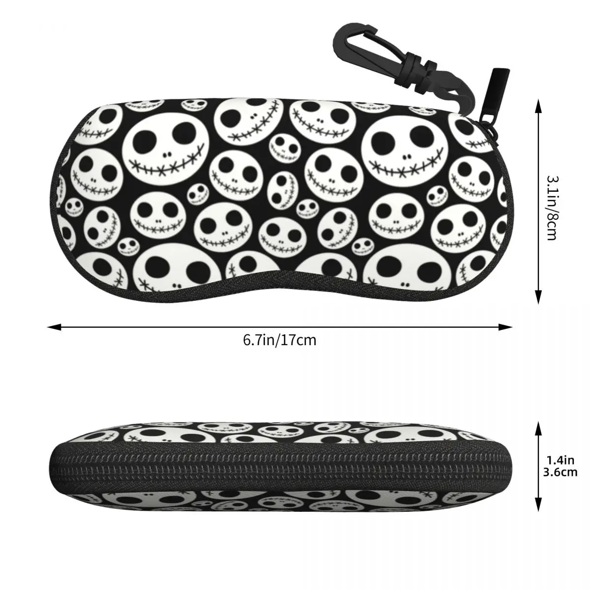 Niestandardowy szkielet Halloween Jack szkieleton etui na okulary skorupę Nightmare Before Christmas etui na okulary etui na okulary pudełko na