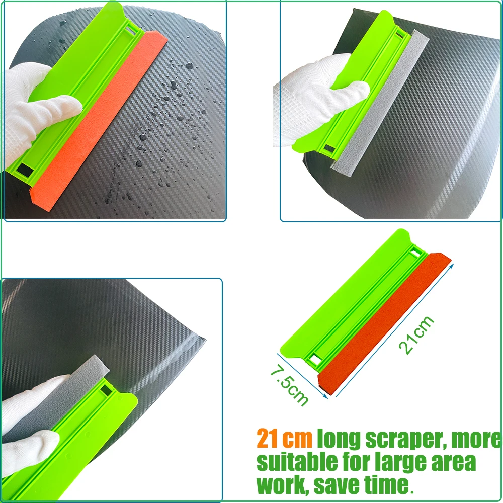 21cm Vinyl Wrap Car Accessories Applicator No Scratch Carbon Film Felt Edge Squeegee Scraper Window Tinting Glass Cleaning Tools