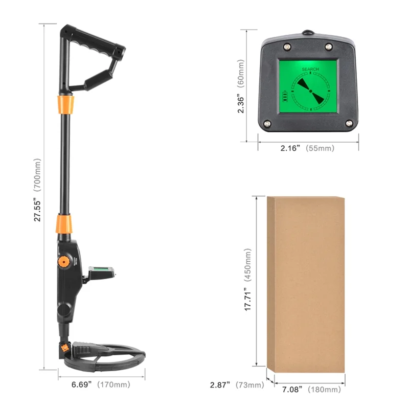 1 Set Underground Metal Detector Gold Detector Treasure Hunter Detecting Pinpointer With Waterproof Search Coil MD1008A-A31R