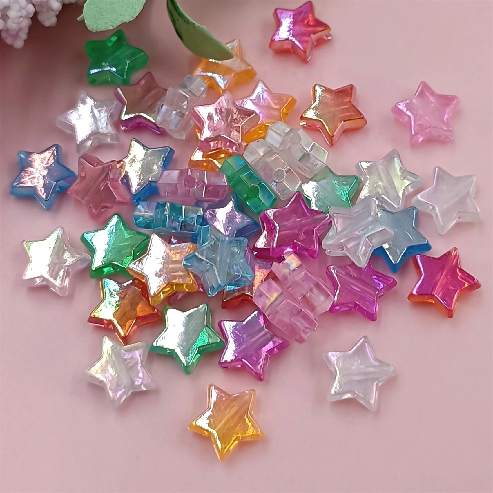 

40Pcs/lot 11mm Star Beads Loose Spacer Beads Multicolor AB Color Crafted For Jewelry Making DIY Accessories Handmade Pentagram