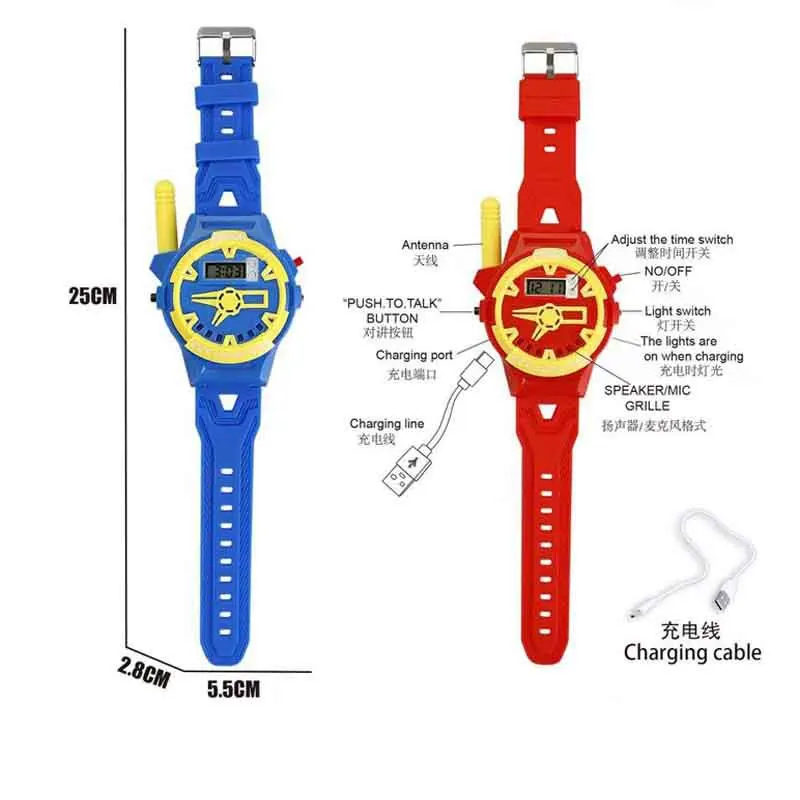 Orologio walkie-talkie per bambini Giocattoli walkie-talkie per bambini Cercapersone wireless Giocattolo educativo domestico interattivo remoto per interni ed esterni