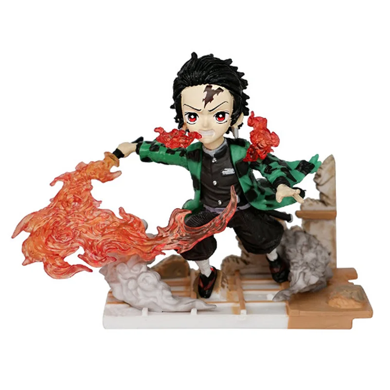 Demon Slayer Tanjirou Nezuko Figura Modelo Boneca, Zenitsu Inosuke, Shinobu, Série G5, Enfeites Anime, Brinquedos Kawaii, 9-13cm