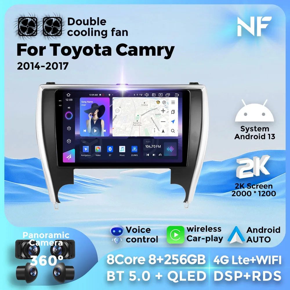 Android 13 Car Radio For Toyota Camry 7 XV 50 55 2014-2017 Multimedia Video Player Navigation GPS  Carplay Auto 4G WIFI 8 Core