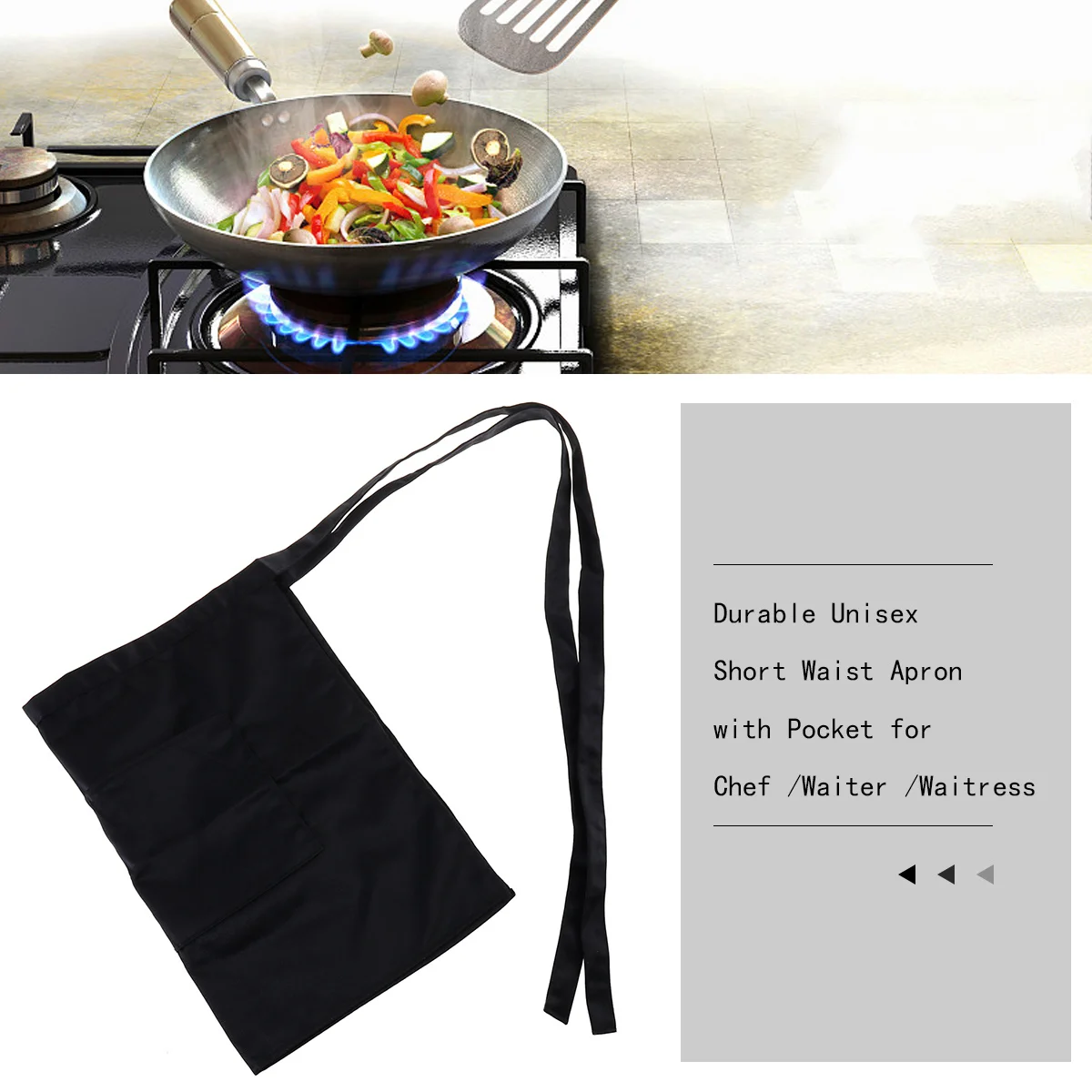 

Short Apron with Pocket Unisex Design Waterproof Stain Resistant for Catering Schools Kitchens Bars Pubs Professional Kitchen