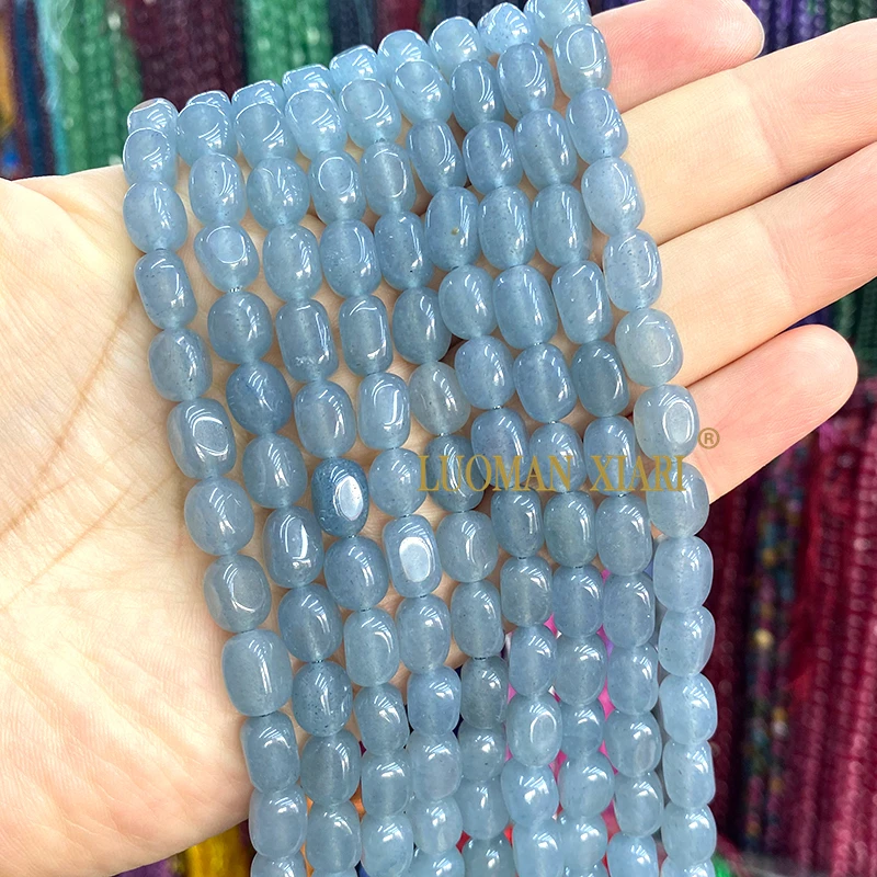 8x10MM Natuursteen Toermalijn Lavendel Aquamarijn Chalcedoon Losse Spacer Kralen voor Sieraden Maken Diy Armband Accessoires