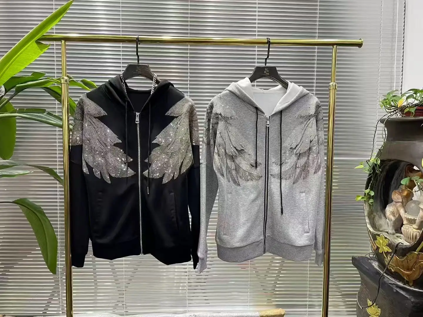 2025 Autumn New Trend Heavy Rhinestone Hooded Sweatshirt Loose Casual Versatile Long Sleeve Top Jacket for Men