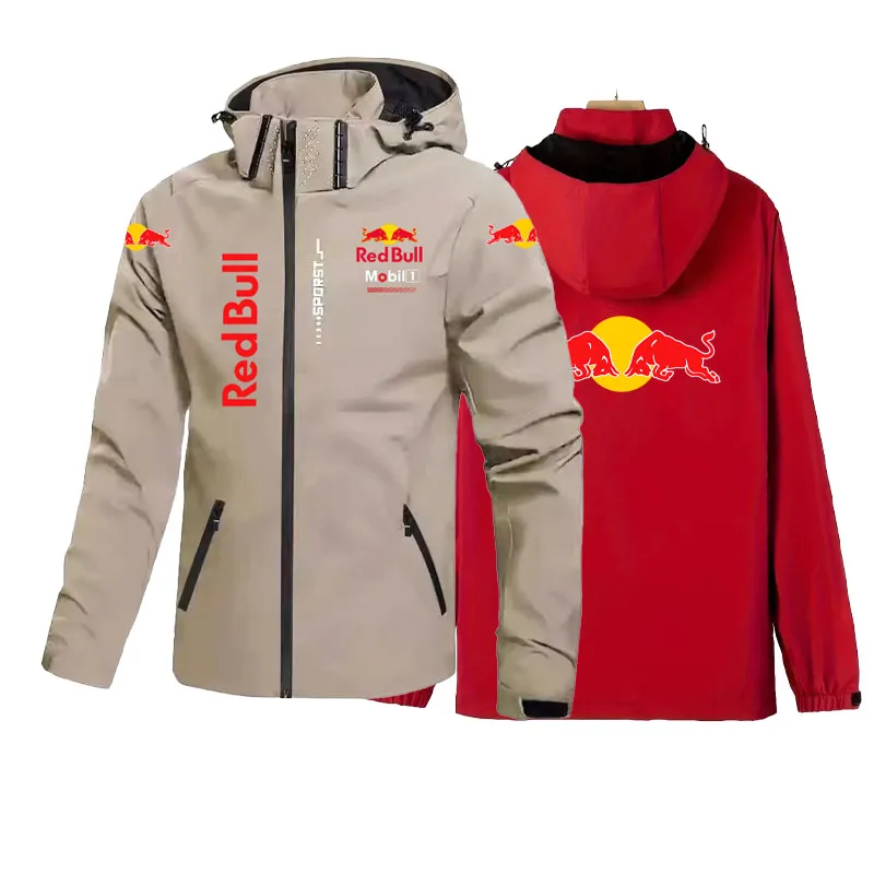 Men's Red Bull Hooded Down Jacket - Waterproof & Windproof
