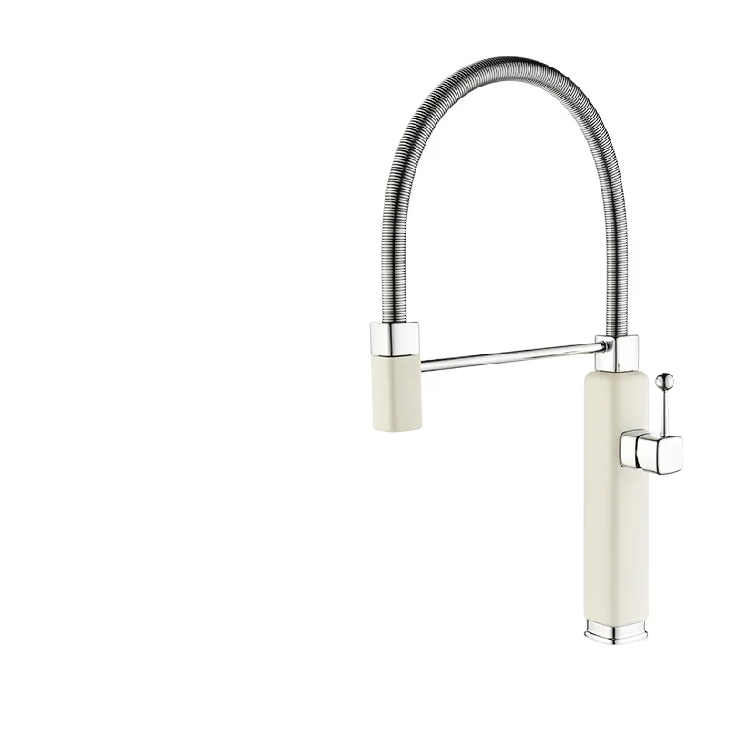 

Retro universal pumping faucet Western kitchen vegetable basin sink full copper rotating faucet