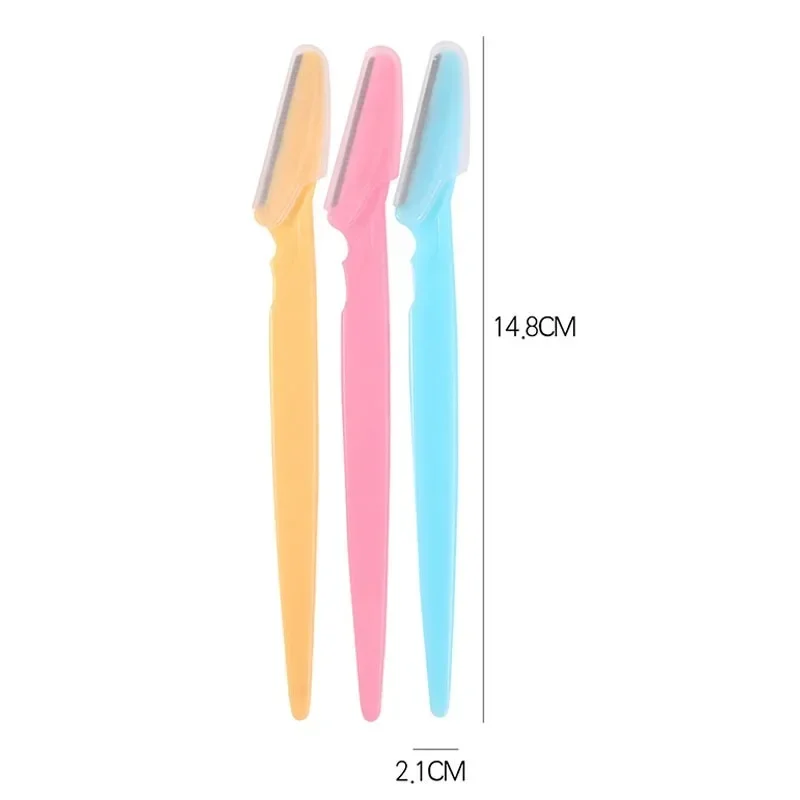 1-10개 눈썹 트리머 눈썹 면도기 안전 눈썹 정리 칼 휴대용 블레이드 얼굴 털 제거기 여성 메이크업 도구