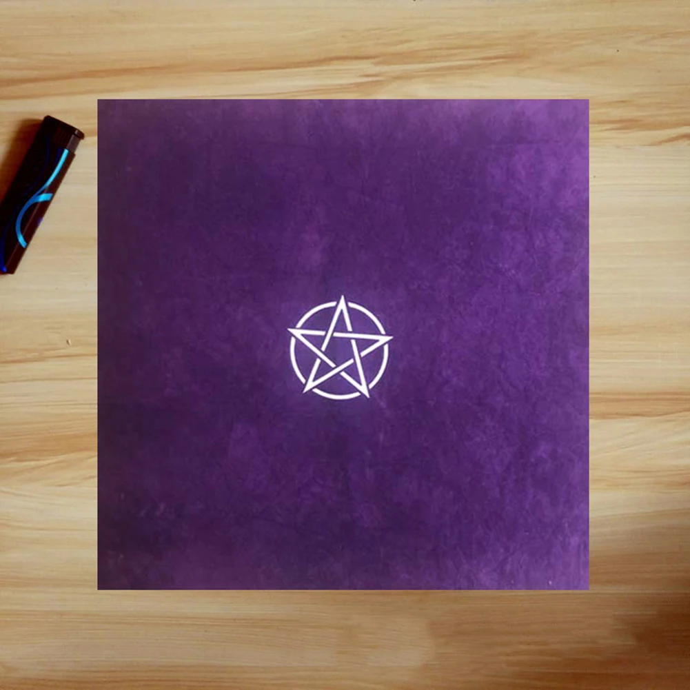 Pentagram Tarot Tablecloth with Bag Pentacles Tarot Mat 50x50cm Divination Table Cloth Home Table Decoration