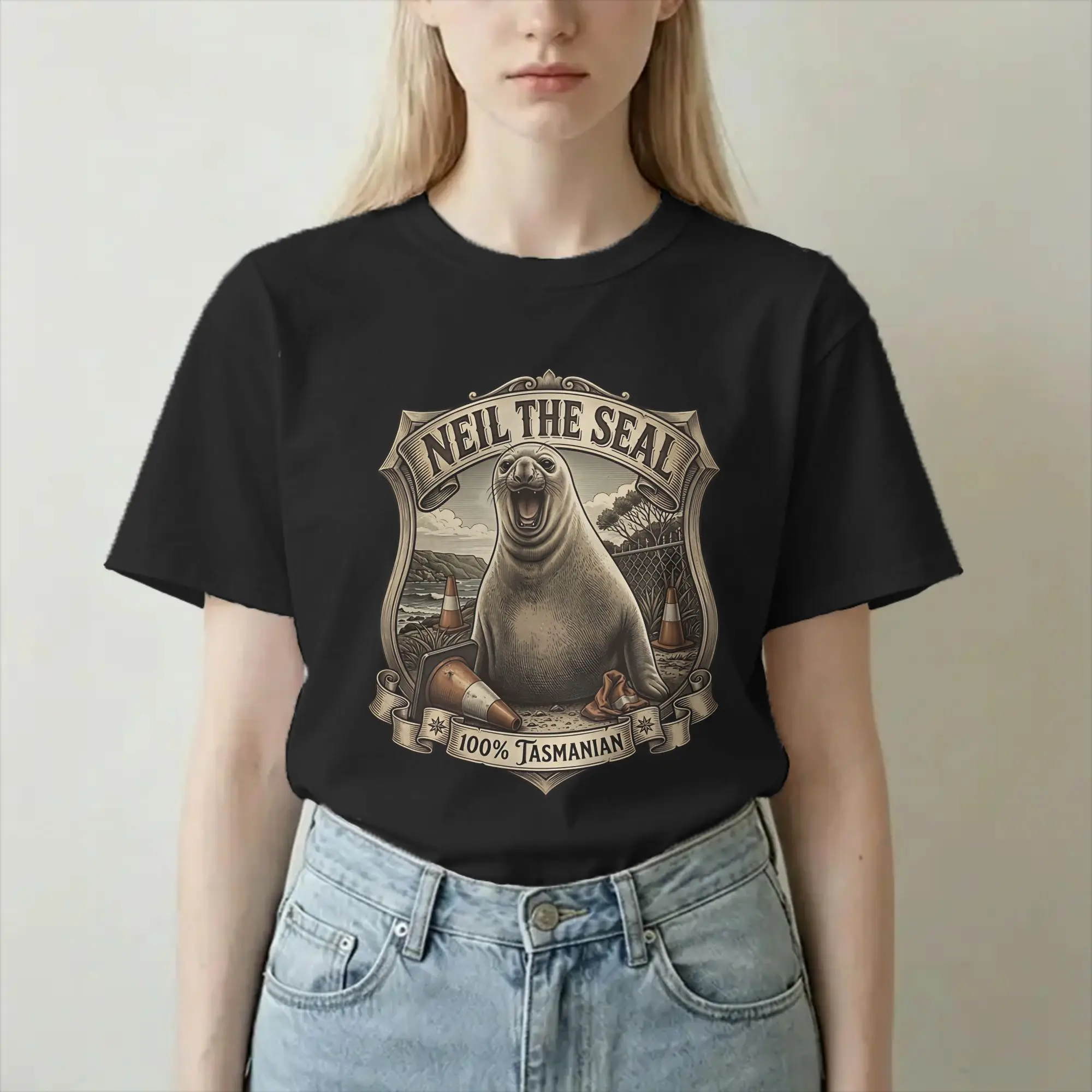 Neil The Seal Animal Lover T-Shirt Men Women  Vintage 100% Cotton Tee Shirt Round Neck Short Sleeve T Shirt Plus Size Tops