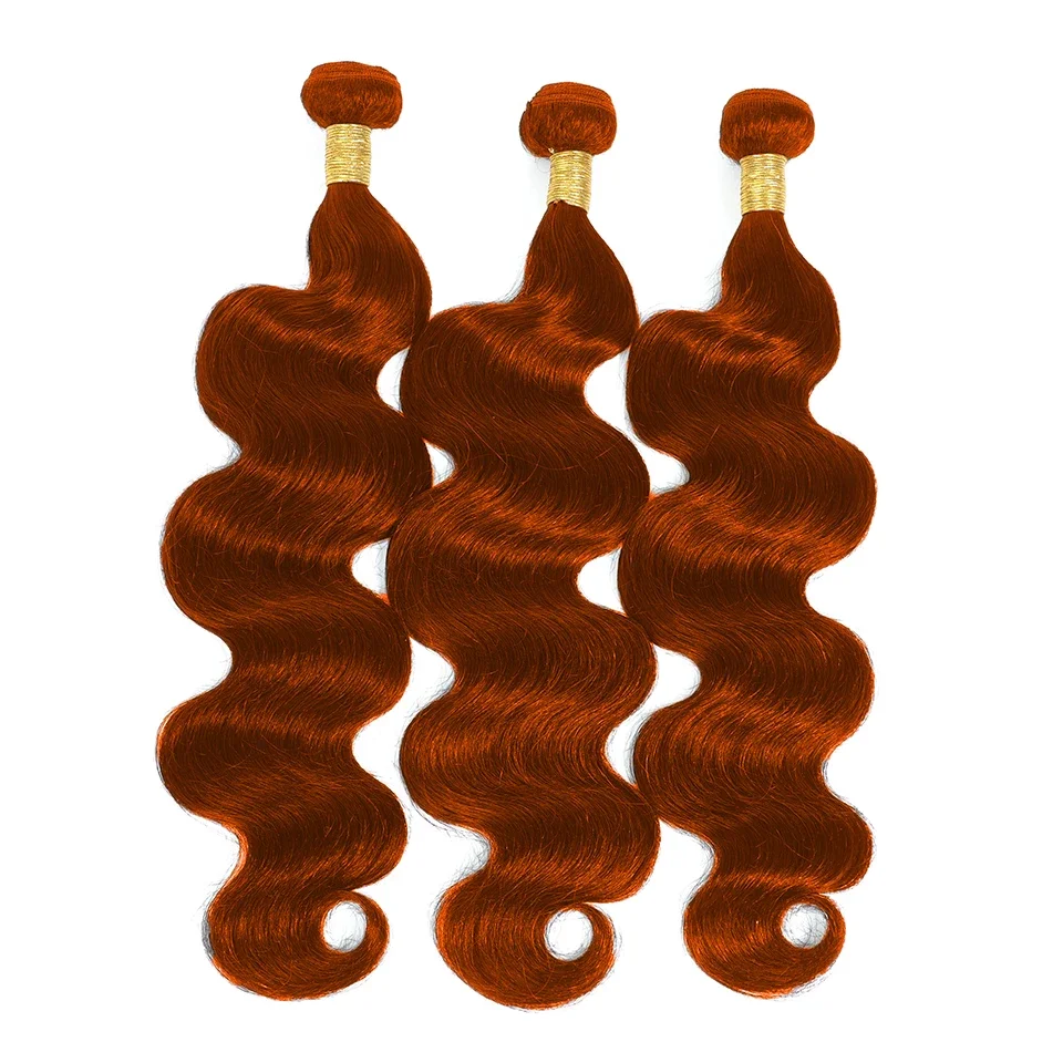 Color 350 Orange Ginger Body Wave Bundles Remy Human Hair Brazilian Hair Weave 1/3/4 Bundles Natural Human Hair Bundles