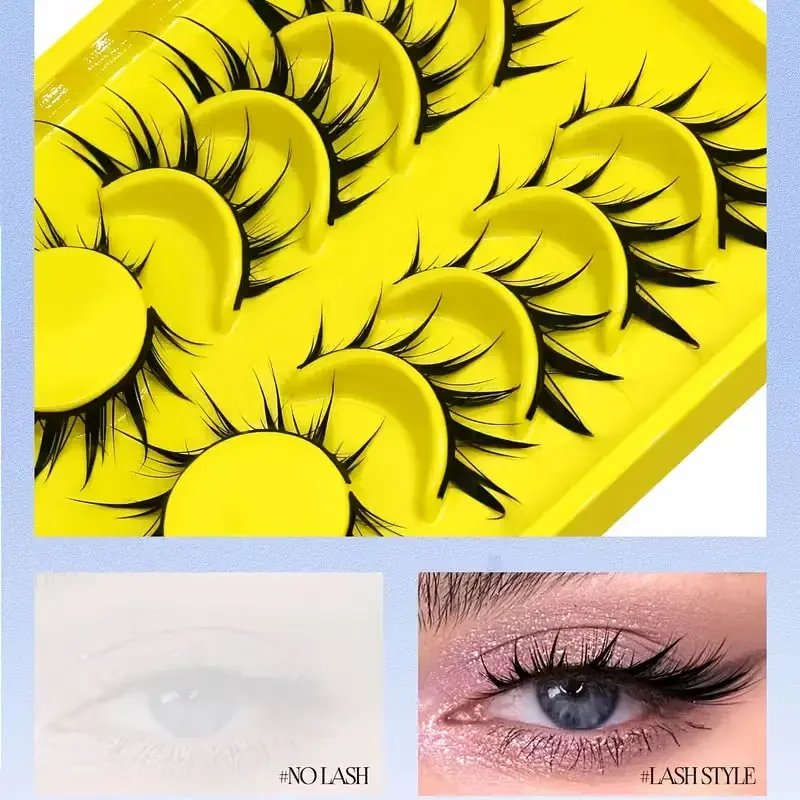 Leichte & Falsche Wimpern, Fuchsaugen-Wimpern, Niedliche Teufel-Feen-Wimpern, Natürliche, Einteilige Tägliche Büro-Wimpern – Detail 5