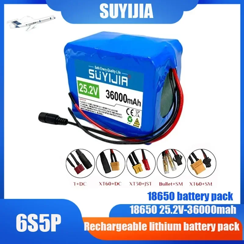 Best Selling Original 24V 36000mah 6S5P 18650 Rechargeable Lithium Battery 25.2v Electric Moped Electric Lithium Ion Battery