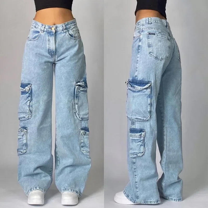 Calça larga larga larga larga folgada feminina, novo padrão impresso, Harajuku, moda, gótica, vintage, casual, palhaço, cintura alta, Y2K, popular