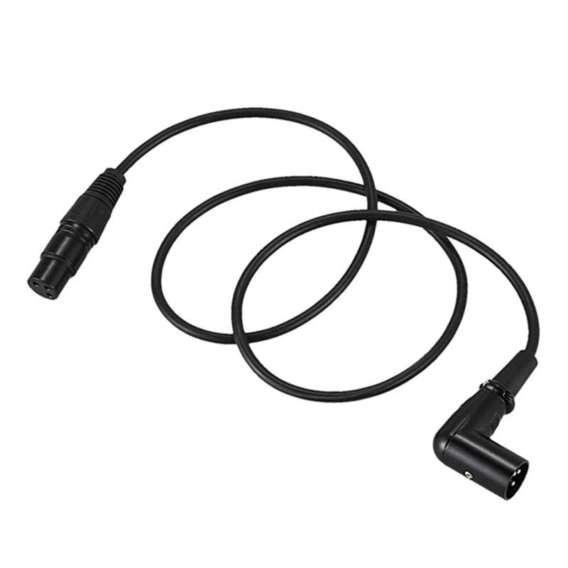 كابل XLR يومي 4X بزاوية قائمة ذكر إلى أنثى، سلك ميكروفون، سلك سلك إشارة DMX للتوازن/الخلاط/المكبر للصوت