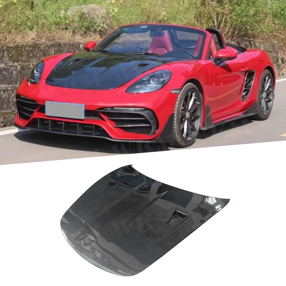 

Carbon Fiber Front Bumper Bonnet Cover Hood Front Bumper Engine Hood Cover Body Kit Parts For Porsche 718 981 911 Boxster