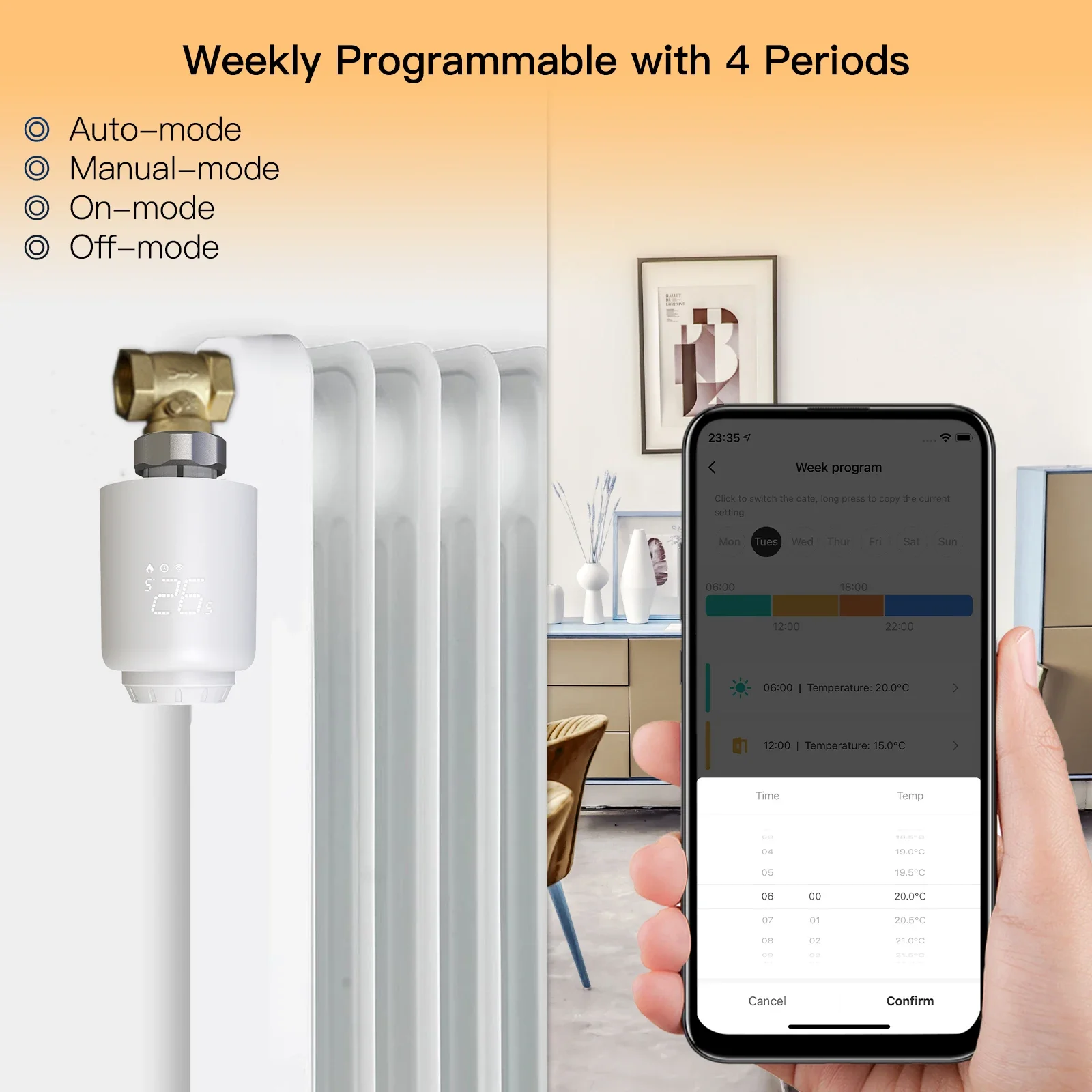 Imagem -05 - Moes Trv-tuya Zigbee Válvula Termostática do Radiador Aquecimento Remoto sem Fio Controlador de Temperatura Alexa Controle de Voz Smartlife