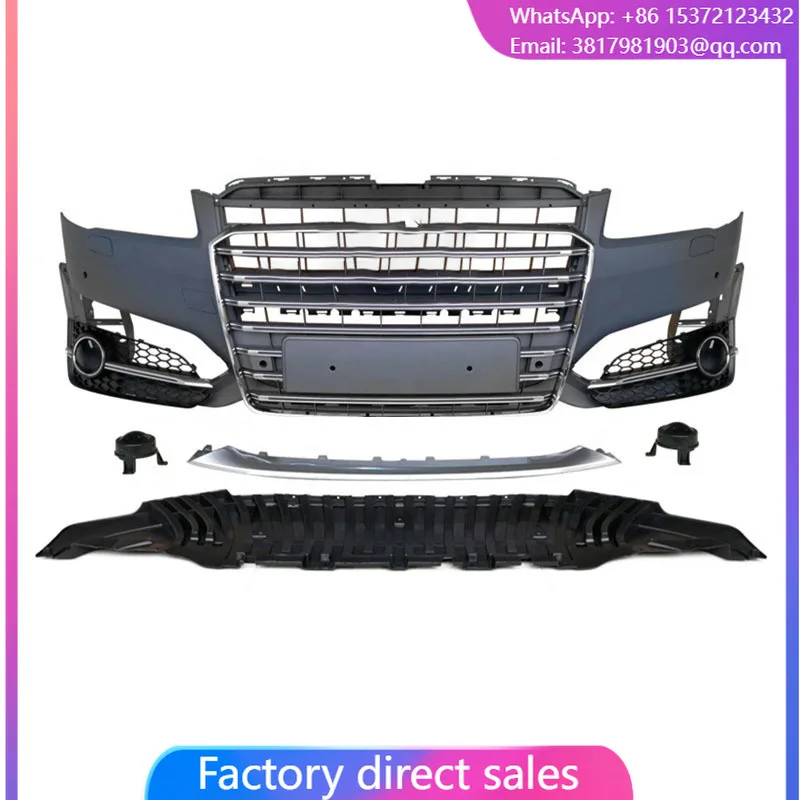 

Car A8 S8 Front Bumper Body Kits With Grill For Audi S8 Car BodyKit For Audi S8 Car Bumper 2011 2012 2013 2014 2015 2016 2017