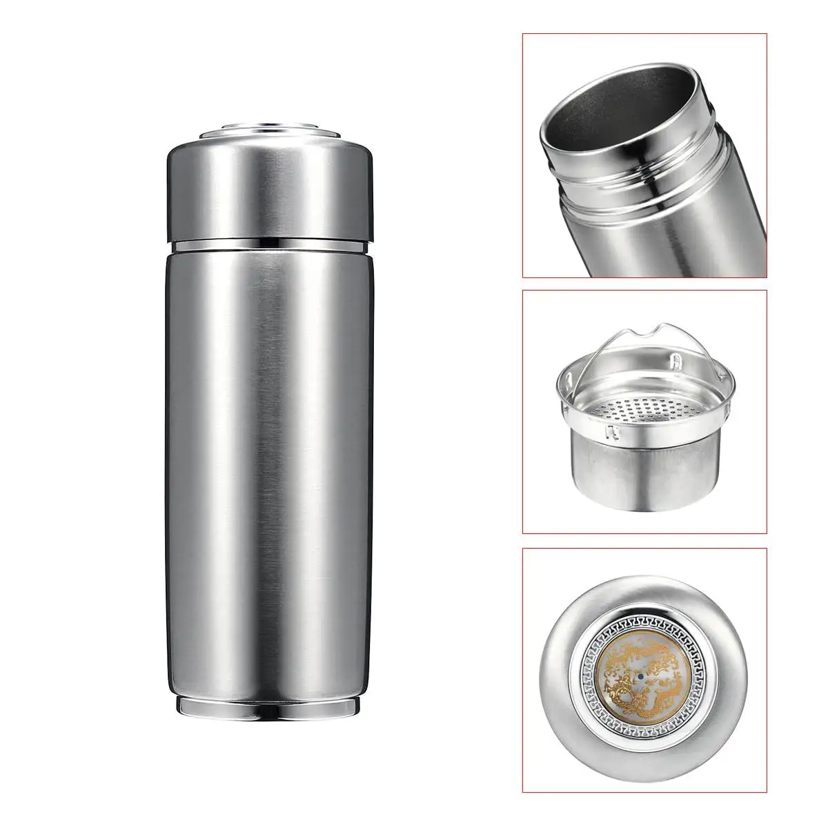 400ml Stainless Steel Quantum Alkaline Filtered Water Cup Balance Bio Energy Nanos Ionizer Flask Bottle Electrolytic Energy Cup