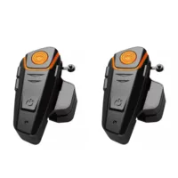 Double Pack BT-S2 1000m Waterproof Noise Cancelling Motorcycle Helmet BT Intercom Headphone