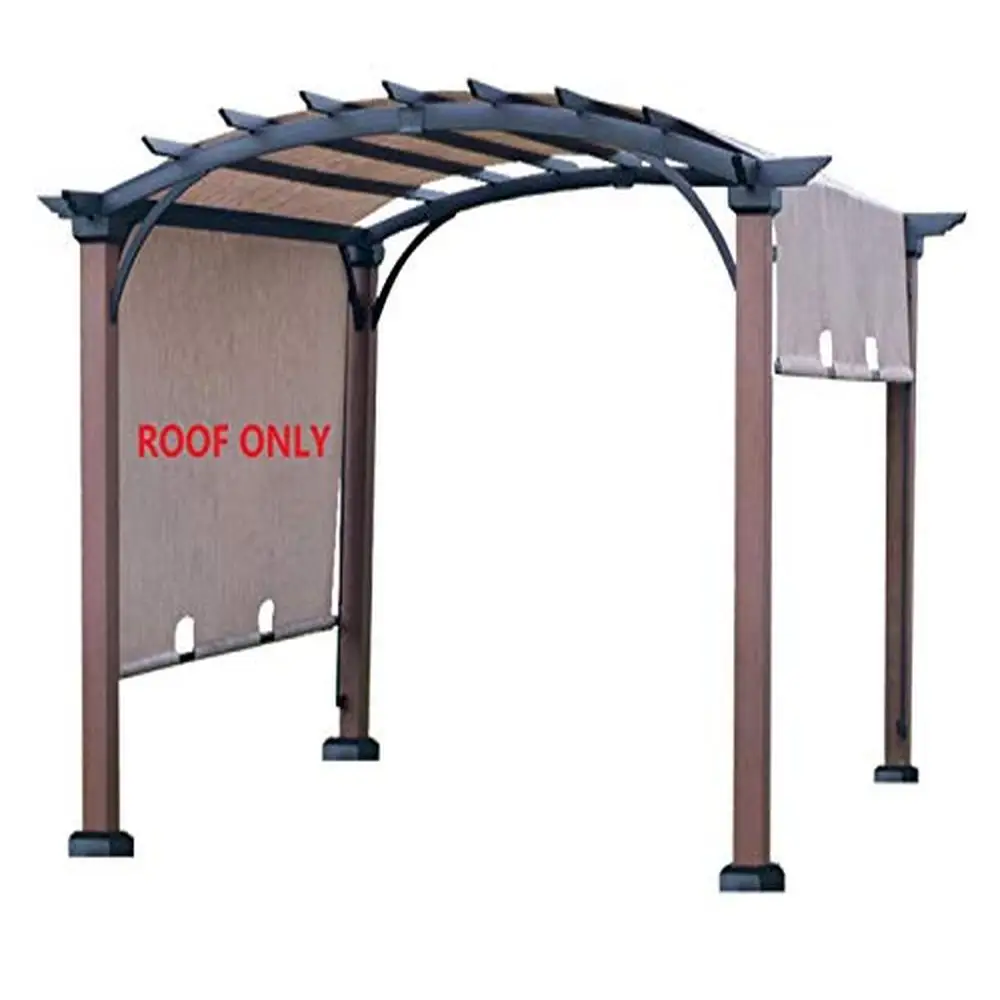 Tettuccio di ricambio con fascette tessuto resistente ai raggi UV colore marrone chiaro/nero adatto a Pergola autoportante 10x10 CPAI-84 ignifugo