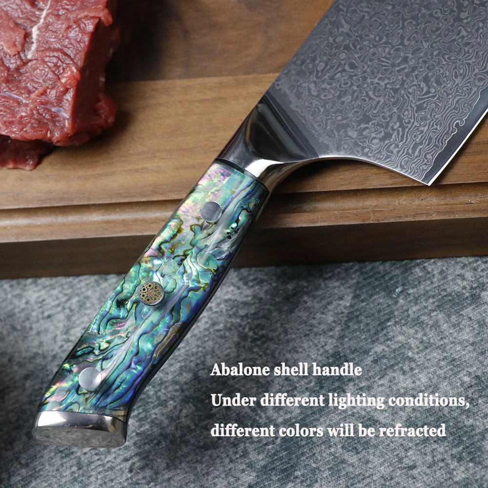 JUMCSONG7 inch Slicing Knife, 67 layer Damascus Steel Cutting Knife, Used For Cutting Vegetables And Meat. Chef\'s Kitchen Knife