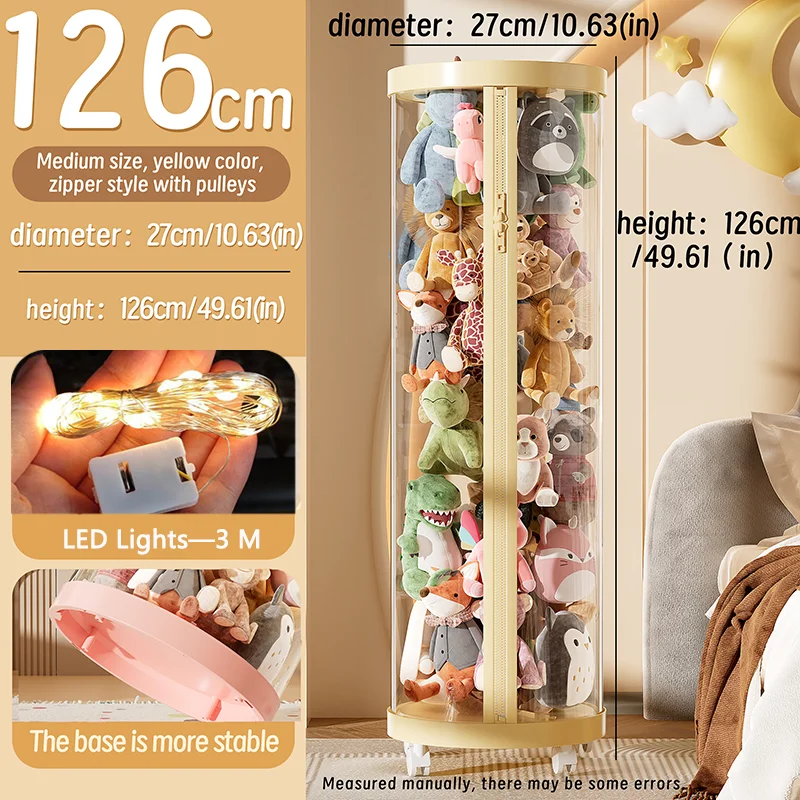 Transparante pop opbergdoos knuffel organisatie speelgoed opbergbuis DIY rits bakken kind kerstcadeau kinderspeelgoed organisator