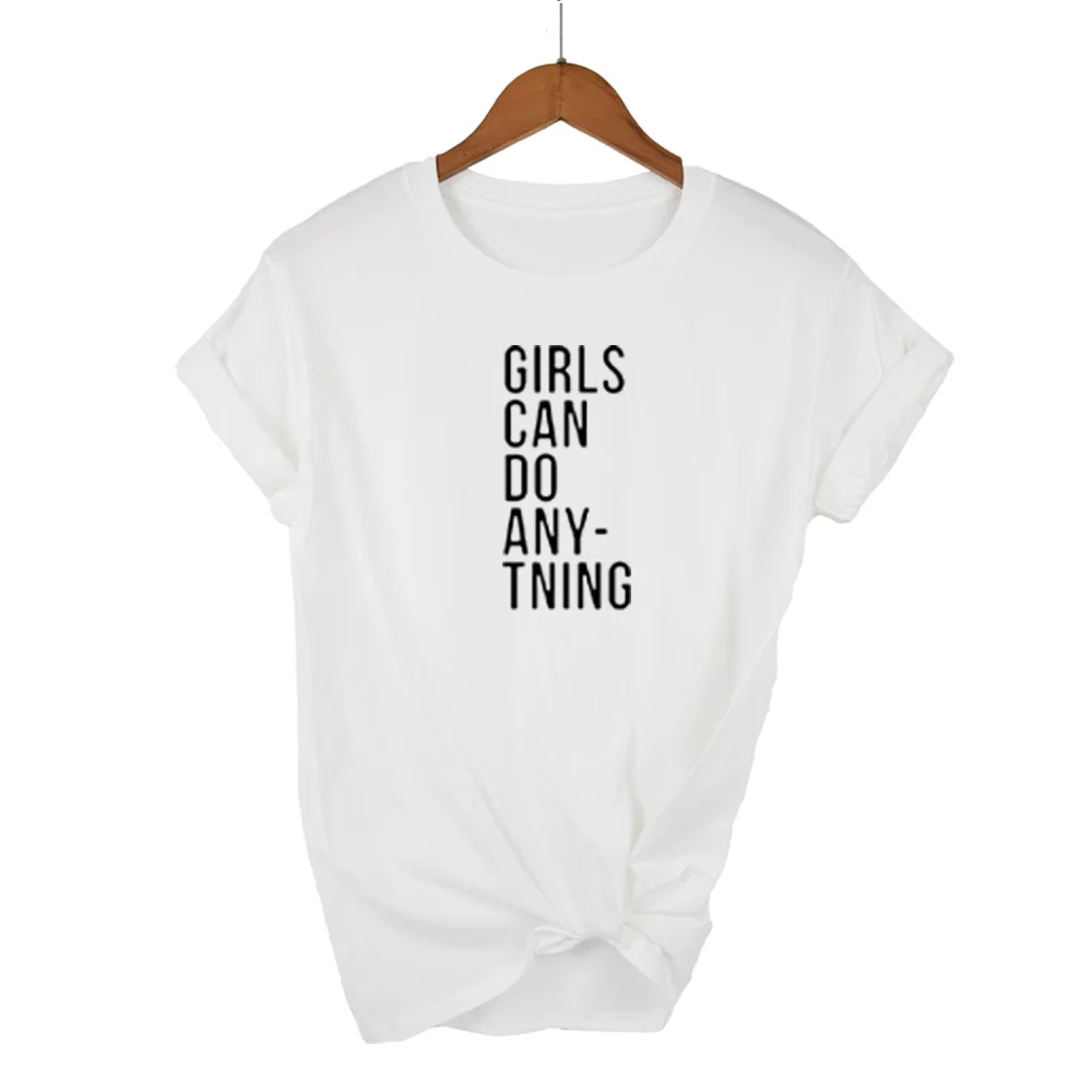 GIRLS CAN DO ANY-THING Letter Print Women tshirt Cotton Casual Funny t shirt For Lady Girl Top Tee Hipster Drop Ship