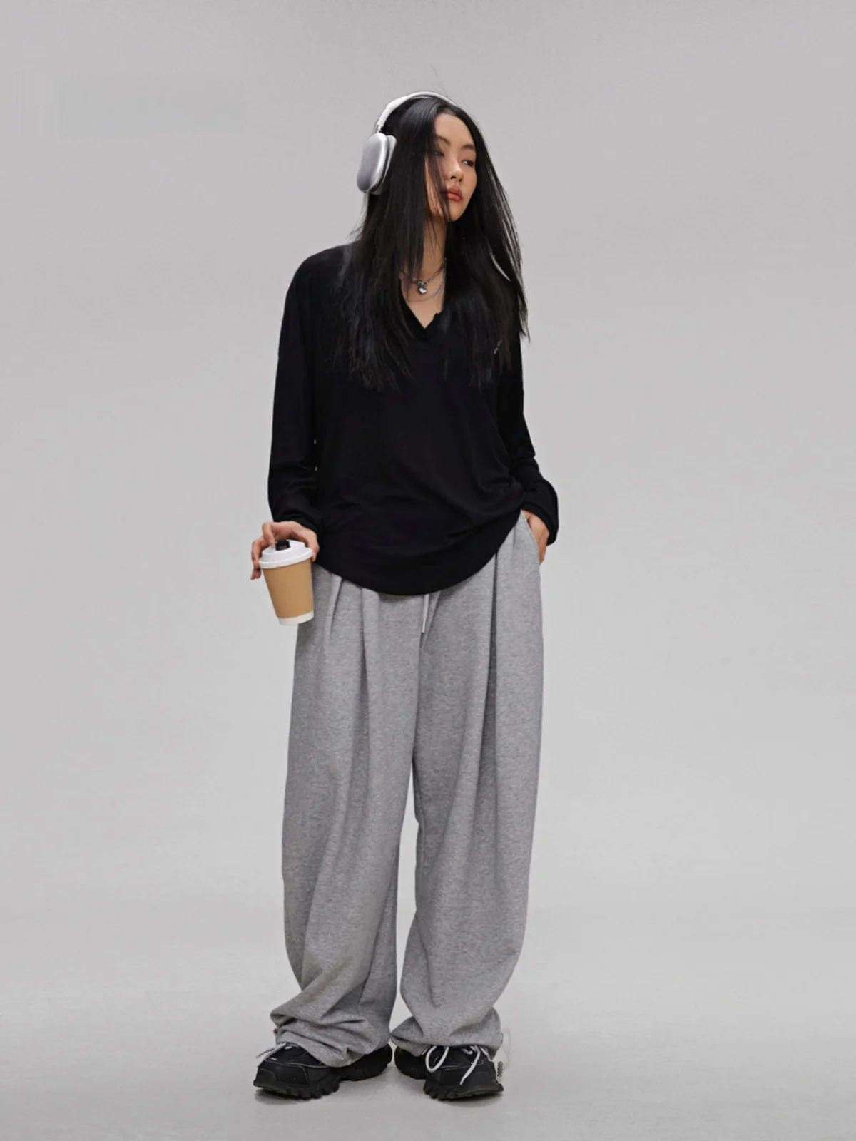 CBXLAB Street Dance Trendy Brand ey Jazz Dance Loose Pants Women's Retro Street Sle Casual Trousers Straight Leg Pants