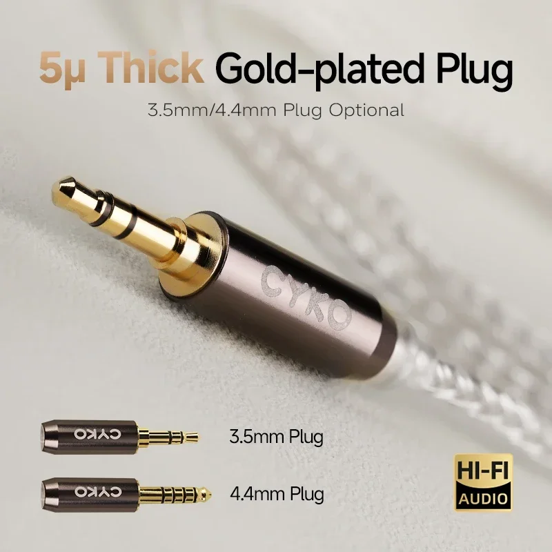 CYKO Premium 16-Core 6N OCC Silver-Plated Earphone Upgrade Cable 3.5/4.4mm MMCX/0.78 2 Pin Gold-Plated Plug For iPhone Sony IEM view 3