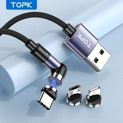 TOPK AM59 Magnetic Micro USB Type C Cable Magnetic Charging Cable for iPhone Xiaomi Mobile Phone Charger Magnet USB Wire Cord